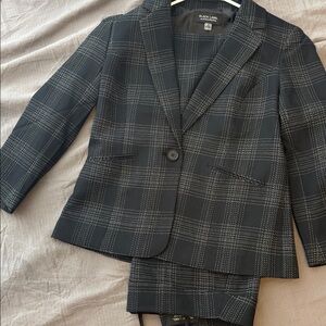 Black Label Checkered Jacket and Skirt Ensemble